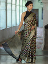 Banarasee Pure Chiffon Saree With Gold Zari & Resham Jaal Work-Multicolor
