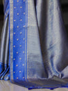 Banarasee Handloom Dual Tone Tissue Silk Saree With Zari & Resham Weaving-Blue (Gold Tone)