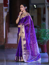 Banarasee Handloom Tissue Saree With Buti Design Zari Border & Lace-Violet