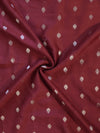 Banarasee Handloom Pure Silk Zari Buti Salwar Kameez Fabric With Dupatta-Maroon & Peach