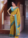 Banarasee Pure Chiffon Saree With Resham Buti Design & Border-Yellow