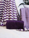 Banarasee Dual Color Chiffon Saree With Leheriya Design & Hand Work Border-Purple & White