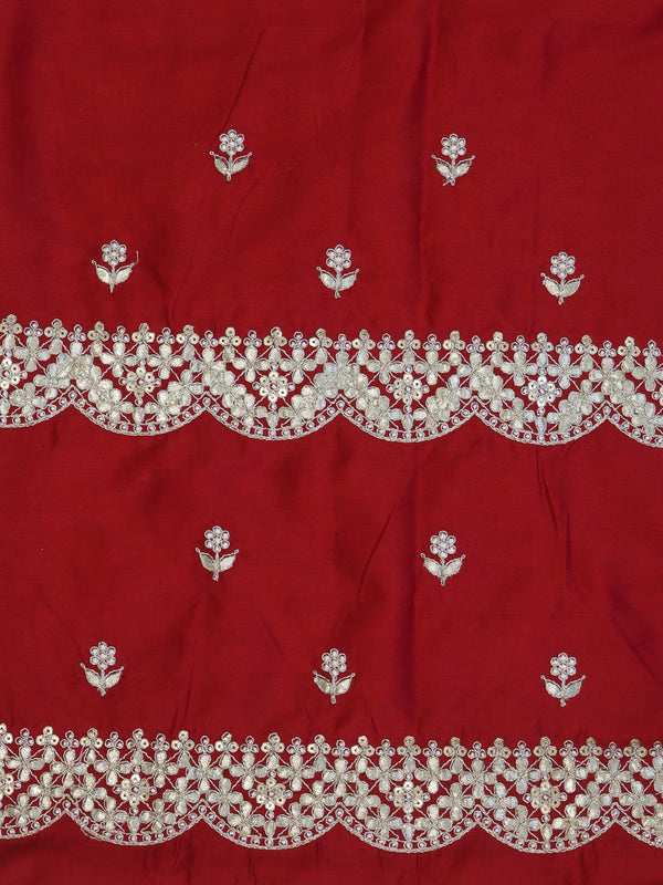 Banarasee Handwoven Tissue Silk Saree With Gold Zari Hand Work & Scallop Border-Peach