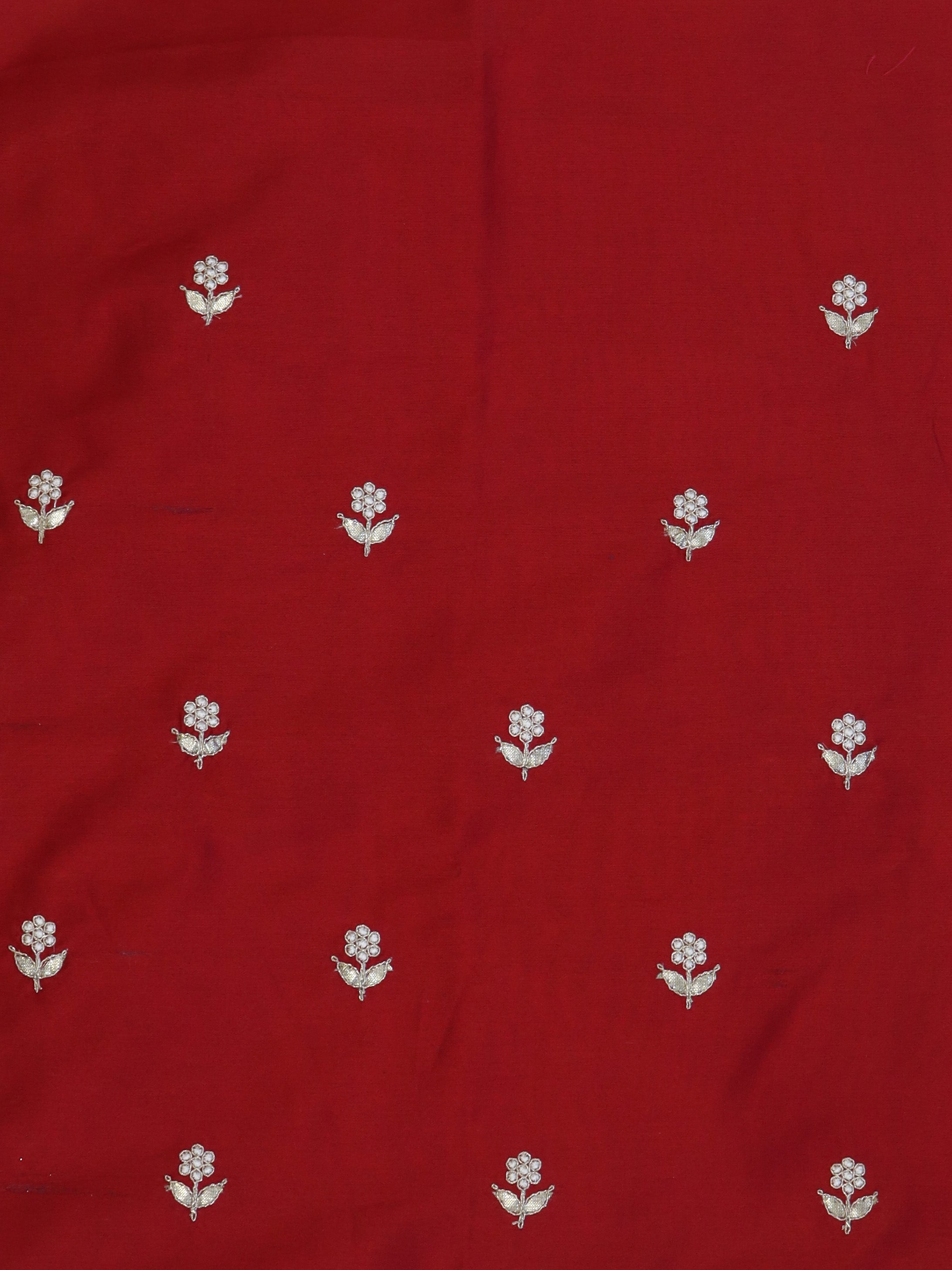 Banarasee Handwoven Tissue Silk Saree With Gold Zari Hand Work & Scallop Border-Peach