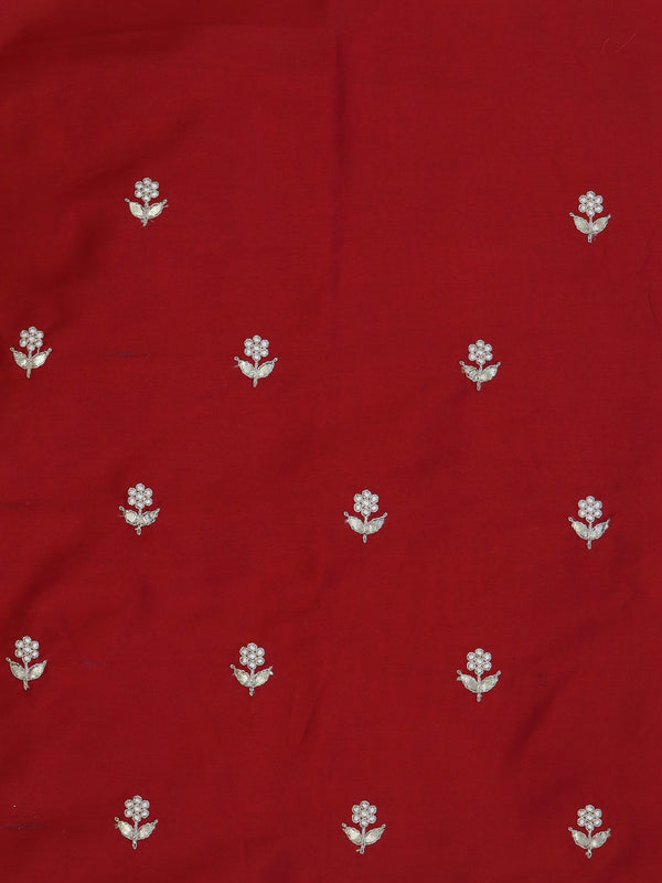 Banarasee Handwoven Tissue Silk Saree With Gold Zari Hand Work & Scallop Border-Peach