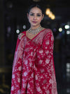 Banarasee Handwoven Georgette Saree With Zari Jaal Design & Border-Pink