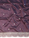 Banarasee Chiffon Saree With Zari Buti Design Handwork & Scallop Border-Light Purple