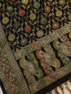Banarasee Cotton Silk Jaal Design Dupatta-Black
