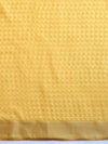 Banarasee Handloom Zigzag Print Chiffon Saree With Gold Zari Border-Light Yellow