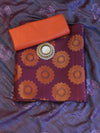 Banarasee Art Silk Salwar Kameez Fabric With Contrast Semi Silk Dupatta Set-Orange & Violet