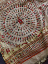 Handloom Printed Khadi Cotton Salwar Kameez Dupatta Set-Khaki Beige