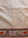 Handloom Printed Khadi Cotton Salwar Kameez Dupatta Set-Khaki Beige