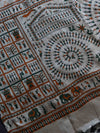 Handloom Printed Khadi Cotton Salwar Kameez Dupatta Set-Beige