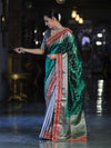 Banarasee Handloom Tissue (Saubhagyavati Bhava) Lace Saree With Buti Design Border & Lace-Green