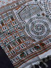 Handloom Printed Khadi Cotton Salwar Kameez Dupatta Set-White