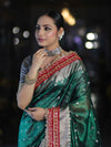Banarasee Handloom Tissue (Saubhagyavati Bhava) Lace Saree With Buti Design Border & Lace-Green