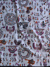 Handloom Printed Khadi Cotton Salwar Kameez Dupatta Set-White
