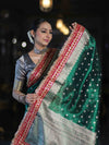 Banarasee Handloom Tissue (Saubhagyavati Bhava) Lace Saree With Buti Design Border & Lace-Green