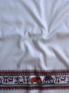 Handloom Printed Khadi Cotton Salwar Kameez Dupatta Set-White