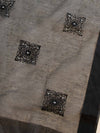 Banarasee Brocade Salwar Kameez Fabric With Cotton Silk Dupatta-Grey & Black