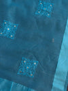 Banarasee Brocade Salwar Kameez Fabric With Cotton Silk Dupatta-Yellow & Blue
