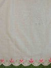 Banarasee Semi-Stitched Mul Cotton Salwar Kameez Set With Cotton Silk Dupatta-Off White