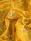 Banarasee Cotton Silk Embroidered Jaal Design Dupatta-Yellow
