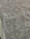 Banarasee Cotton Silk Embroidered Jaal Design Dupatta-Cream