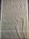 Banarasee Cotton Silk Embroidered Jaal Design Dupatta-Cream