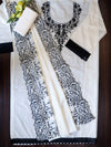 Banarasee Semi-Stitched Mul Cotton Salwar Kameez Set With Cotton Silk Dupatta-White