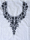 Banarasee Semi-Stitched Mul Cotton Salwar Kameez Set With Cotton Silk Dupatta-White