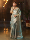 Banarasee Handwoven Tissue Zari Saree-Light Blue