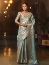 Banarasee Handwoven Tissue Zari Saree-Light Blue