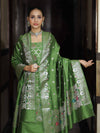Banarasee Semi-Silk Silver Zari Work Salwar Kameez Fabric With Dupatta Set-Leaf Green