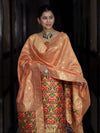 Banarasee Semi-Silk Zari & Resham Work Salwar Kameez Fabric With Dupatta Set-Peach