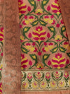 Banarasee Semi-Silk Zari & Resham Work Salwar Kameez Fabric With Dupatta Set-Peach