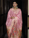Banarasee Semi-Silk Zari & Resham Work Salwar Kameez Fabric With Dupatta Set-Light Pink