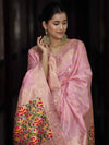Banarasee Semi-Silk Zari & Resham Work Salwar Kameez Fabric With Dupatta Set-Light Pink