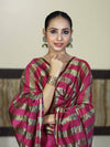 Banarasee Cotton Silk Stripe Pattern Salwar Kameez Fabric With Dupatta Set-Deep Pink