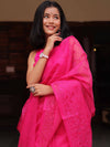 Banarasee Handwoven Super Net Embroidered Saree-Pink