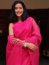 Banarasee Handwoven Super Net Embroidered Saree-Pink