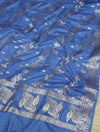 Banarasee Art Silk Zari Design Salwar Kameez With Dupatta Set-Blue