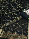 Banarasee Art Silk Zari Design Salwar Kameez With Dupatta Set-Black
