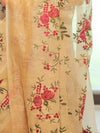 Bhagalpur Handloom Pure Linen By Mulberry Silk Saree With Embroidered Design-Ivory White
