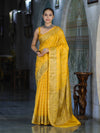 Banarasee Handwoven Pure Tussar Saree With Woven Resham Design-Yellow