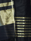 Banarasee  Cotton Silk Stripe Pattern Salwar Kameez Fabric With Dupatta Set-Black