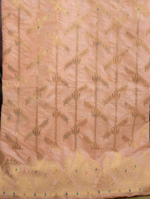 Banarasee Art Silk Zari Design Salwar Kameez With Dupatta Set-Peach