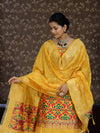 Banarasee Semi-Silk Zari & Resham Work Salwar Kameez Fabric With Dupatta Set-Yellow