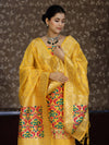 Banarasee Semi-Silk Zari & Resham Work Salwar Kameez Fabric With Dupatta Set-Yellow