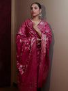 Banarasee Cotton Silk Zari Buta Work Salwar Kameez Fabric With Dupatta Set-Magenta